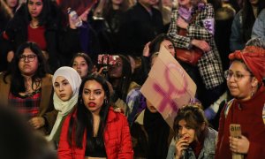 Manifestación de la huelga feminista en Madrid