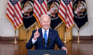 El presidente de EEUU, Joe Biden, en una rueda de prensa celebrada este jueves en la Casa Blanca en la que habló sobre asuntos económicos.