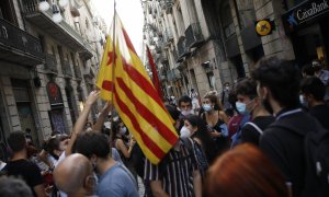 15/09/2021 Varias personas con banderas de la Estelada