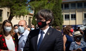 El expresident Carles Puigdemont durante el acto de celebración de los 60 años de Òmnium Cultural.