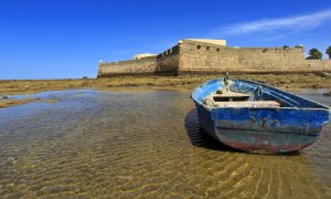 Imagen del castillo de Santa Catalina, en Cádiz.