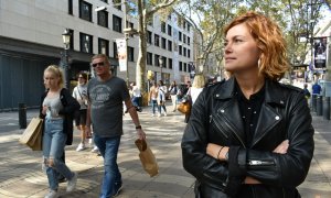 La regidora d'ERC Elisenda Alamany a la Rambla de Barcelona.