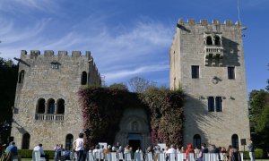 Un homenaje a las víctimas de la dictadura franquista en el pazo de Meirás, a 7 de octubre de 2021, en Sada, A Coruña, Galicia (España).