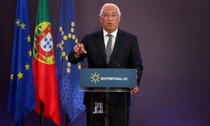 El primer ministro de Portugal, Antònio Costa, en rueda de prensa el pasado febrero de 2021.