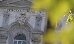 Detalle de la fachada del Tribunal Supremo,  en Madrid. E.P./Óscar Cañas