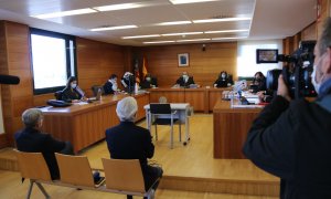 Els directius d'Escal UGS Recaredo del Potro i José Luis Martínez Dalmau en la sessió final del judici del cas Castor, celebrada aquest dilluns.