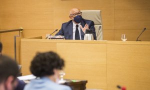 El ex jefe de Asuntos Internos de la Policía Nacional, el comisario Marcelino Martín-Blas Aranda, durante su comparecencia en la Comisión Kitchen del  Congreso de los Diputados,. E.P./A.Martínez Vélez/ POOL