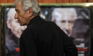 El actor José Sacristán durante la presentación de la obra de teatro 'Señora de rojo sobre fondo gris', a 14 de septiembre.