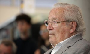 El arquitecto Oriol Bohigas durante el acto de entrega de parte de su legado a la Escuela Técnica Superior de Arquitectura de Barcelona de la UPC, el pasado 28 de abril de 2017.