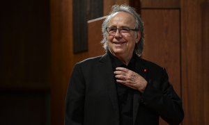 Joan Manuel Serrat interviene en una conferencia para presentar una serie de conciertos en América Latina en febrero de 2019.