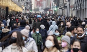 Vista de la calle Preciados (Madrid) este 7 de diciembre de 2021.