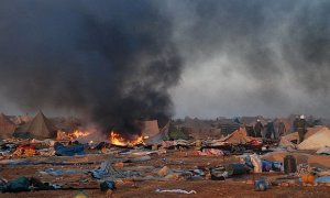 Campamento de Gdeim Izek, arrasado e incendiado por las fuerzas de seguridad marroquíes en noviembre de 2011.