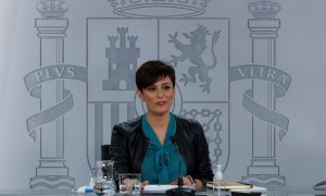 14/12/21. La ministra de Política Territorial y Portavoz del Gobierno, Isabel Rodríguez, durante la rueda de prensa posterior al Consejo de Ministros celebrado en Madrid, a 14 de diciembre de 2021.