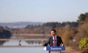 El presidente del PP, Pablo Casado, participa en la junta directiva provincial del partido en A Coruña.