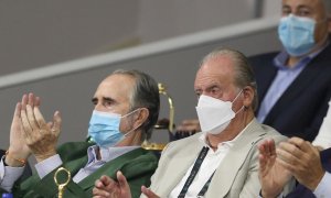 17/12/2021 Juan Carlos I, durante el partido de Rafa Nadal contra Andy Murray en Abu Dhabi