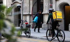 Un rider de Glovo a Barcelona.