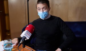 Íñigo Errejón durante la entrevista con Europa Press.