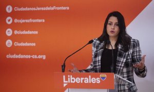 La presidenta nacional de Ciudadanos, Inés Arrimadas, durante una rueda de prensa el miércoles 29 de diciembre.