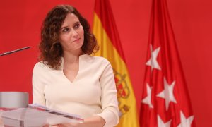 La presidenta de la Comunidad, Isabel Díaz Ayuso, comparece ante los medios de comunicación tras la celebración del último Consejo de Gobierno del año.