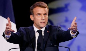 Foto de archivo. El presidente francés, Emmanuel Macron, durante un discurso.