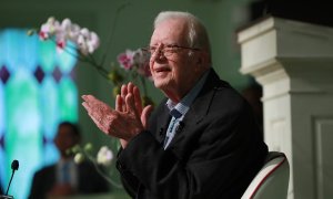 El expresidente de EEUU Jimmy Carter enseña en la escuela dominical en la Iglesia Bautista Maranatha.