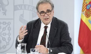 El ministro de Universidades, Joan Subirats, durante una rueda de prensa.