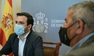 13/01/2022 Alberto Garzón, durante la reunión mantenida con representantes de la Unión de Pequeños Agricultores y Ganaderos (UPA) en el Ministerio de Consumo