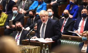 El primer ministro británico, Boris Johnson, durante la sesión de preguntas al presidente.