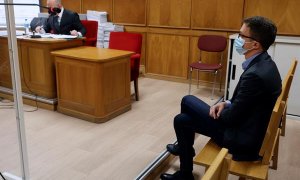 Íñigo Errejón, al comienzo de su juicio, este martes en el Juzgado de Instrucción 16 de Madrid