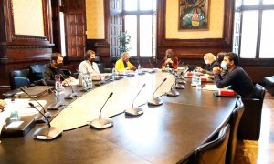 La reunió de la Mesa del Parlament d'aquest dimarts.