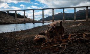 Vista del embalse de Lindoso, en Ourense, el pasado mes de noviembre de 2021.