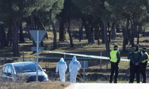 05/02/2022 Efectivos de la Guardia Civil controlan el acceso a la zona donde se ha encontrado un cuerpo que podría corresponder a la joven Esther López, de 35 años, desaparecida en Traspinedo (Valladolid)