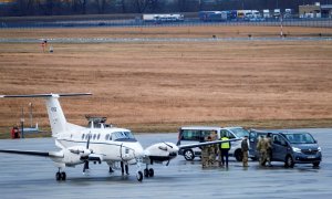 05/02/2022 Uno de los aviones estadounidenses que han llegado al aeropuerto polaco de Jasionka