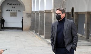 El juez Salvador Alba , el pasado 1 de febrero en el Tribunal Superior de Justicia de Canarias donde se le comunicó su ingreso en prisión.