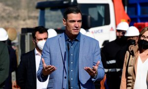 El presidente del Gobierno, Pedro Sánchez, en Níjar (Almería).