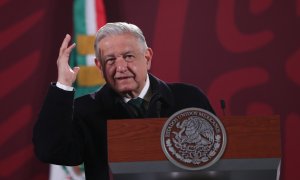 El presidente de México, Andrés Manuel López Obrador, participa en una rueda de prensa matutina en Palacio Nacional, de la Ciudad de México, a 10 de febrero de 2022.