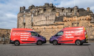 Furgonetas de Virgin Media O2 en Edimburgo