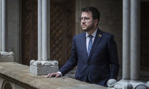 El president de la Generalitat, Pere Aragonès, fotografiat al Palau de la Generalitat.