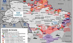 Mapa del avance ruso sobre Ucrania a 2 de abril de 2022.