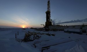 Una torre de perforación de petróleo en el campo petrolero Vankorskoye de la compañía Rosneft, empresa en propiedad del Gobierno ruso.