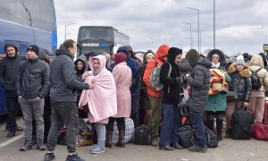 (08/03/2022) Refugiados ucranianos en la frontera con Polonia.