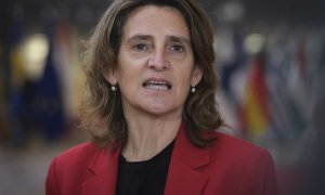 La ministra de Medio Ambiente, Teresa Ribera, durante un consejo de ministros de Medio Ambiente de la UE en Bruselas.