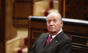 El rey emérito don Juan Carlos I en el Congreso de los Diputados, en el acto conmemorativo del 40º aniversario de la Constitución de 1978. E.P./Eduardo Parra