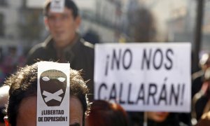 Protesta contra las 'leyes mordaza'.