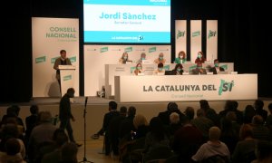 Jordi Sànchez durant la seva intervenció al Congrés d'Alcarràs.