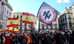 Manifestación del grupo nazi, Frente Nacional Identitario.