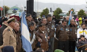 18/4/22-Veteranos de guerra en el 40 aniversario de la Guerra de las Malvinas, a 4 de abril de 2022.