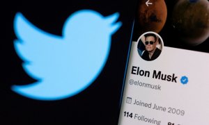 Una ilustración que muestra el logo de Twitter y el perfil de Elon Musk en esta res social. REUTERS/Dado Ruvic/Illustration