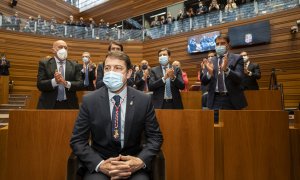 Alfonso Fernández Mañueco durante el acto de toma de posesión como presidente de la Junta de Castilla y León.