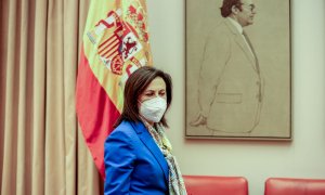 09/03/2022.- La ministra de Defensa, Margarita Robles, a su llegada a la Comisión de Defensa, en el Congreso de los Diputados, a 9 de marzo de 2022, en Madrid (España). Durante su intervención ha informado del desarrollo de las operaciones de las Fuerzas